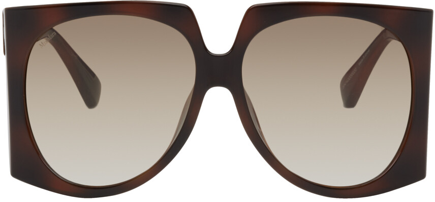 

Большие овальные солнцезащитные очки черепаховой расцветки Max Mara