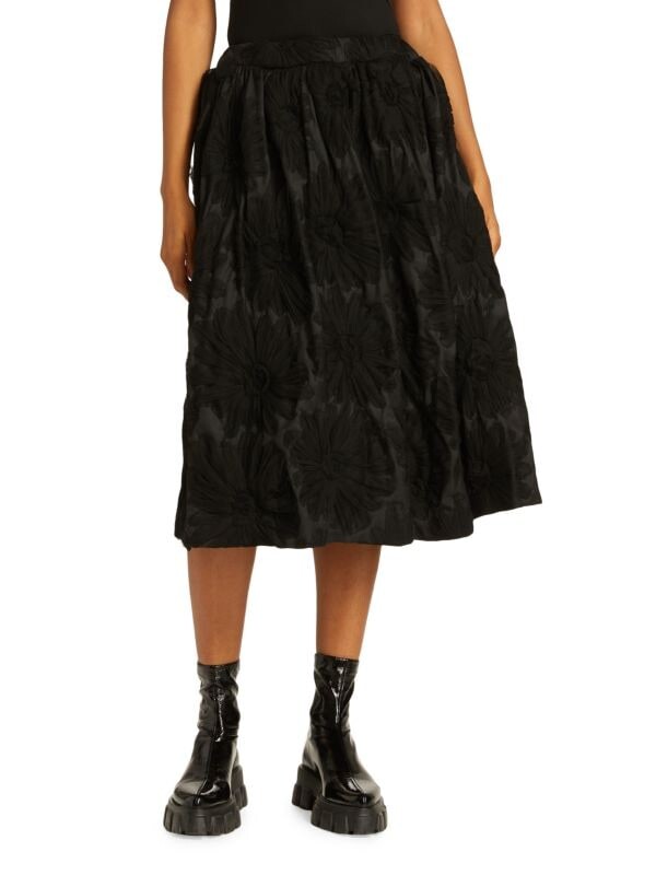 

Юбка-миди с цветочной вышивкой Comme des Garçons Black
