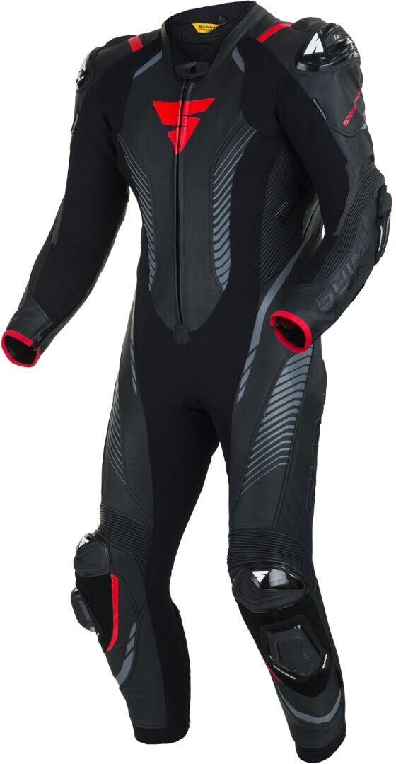 

SHIMA Apex RS Цельный кожаный костюм для мотоциклов, черный/красный