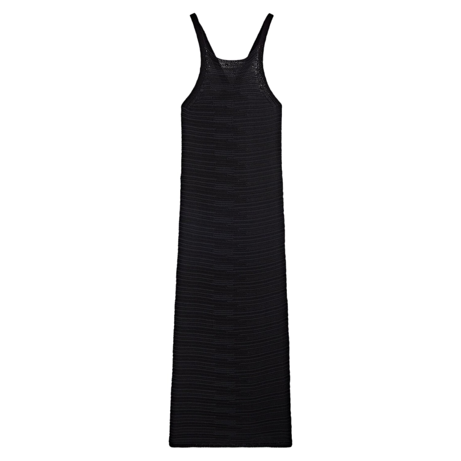 

Платье Massimo Dutti Textured Midi With Criss-cross Detail At The Back, черный