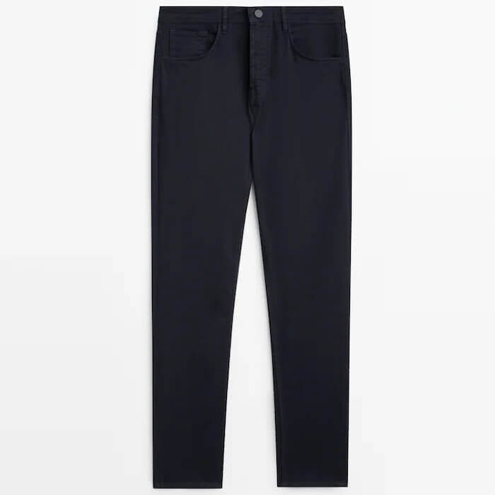 

Джинсы Massimo Dutti Tricotine Tapered, темно-синий
