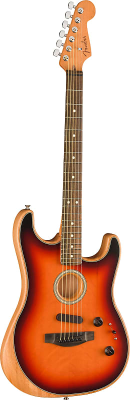 цена Fender American Acoustasonic Stratocaster Акустическая электрогитара - 3-цветное солнце 097-2023-200