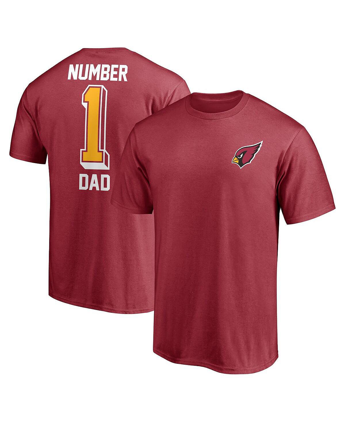 Мужская брендовая футболка cardinal arizona cardinals #1 dad Fanatics