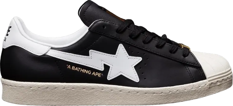 

Кроссовки Adidas BAPE x Superstar 'Black', черный