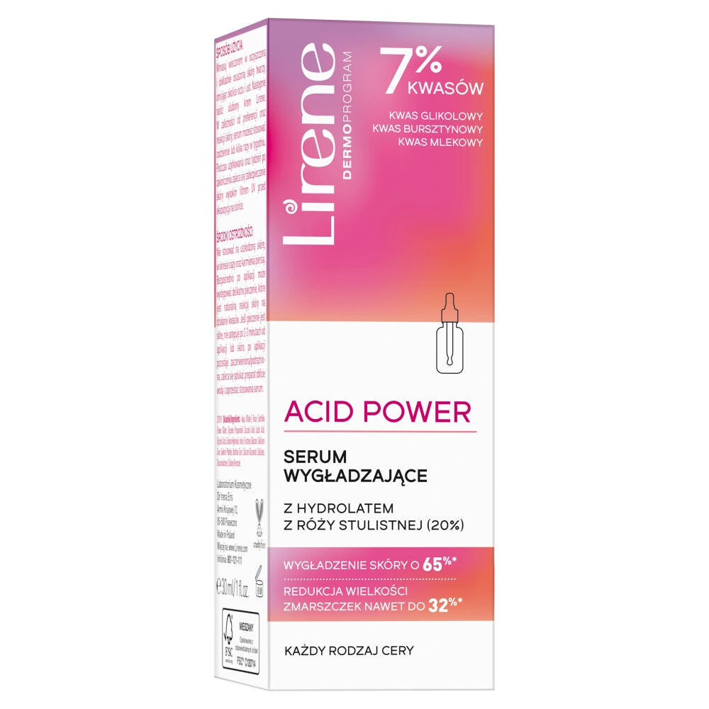 

Lirene Разглаживающая сыворотка Acid Power с гидролатом розы столистной 30мл