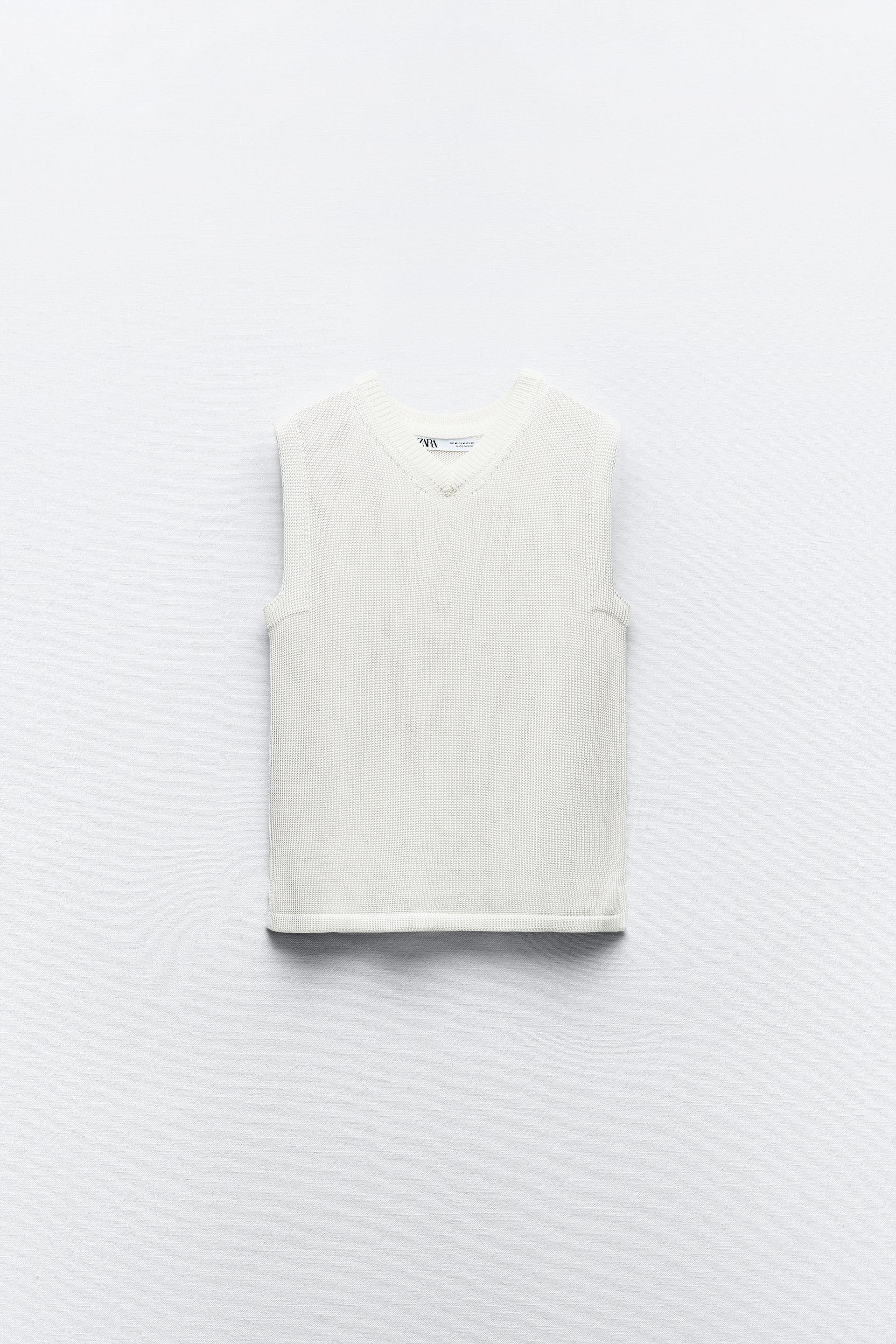 Жилет Zara Plain, белый жилет классический с v образным вырезом синий button blue