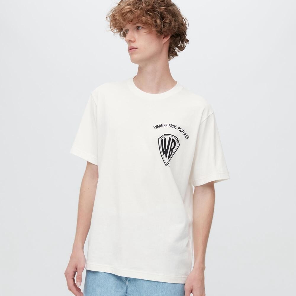

Футболка с принтом унисекс Uniqlo, молочный