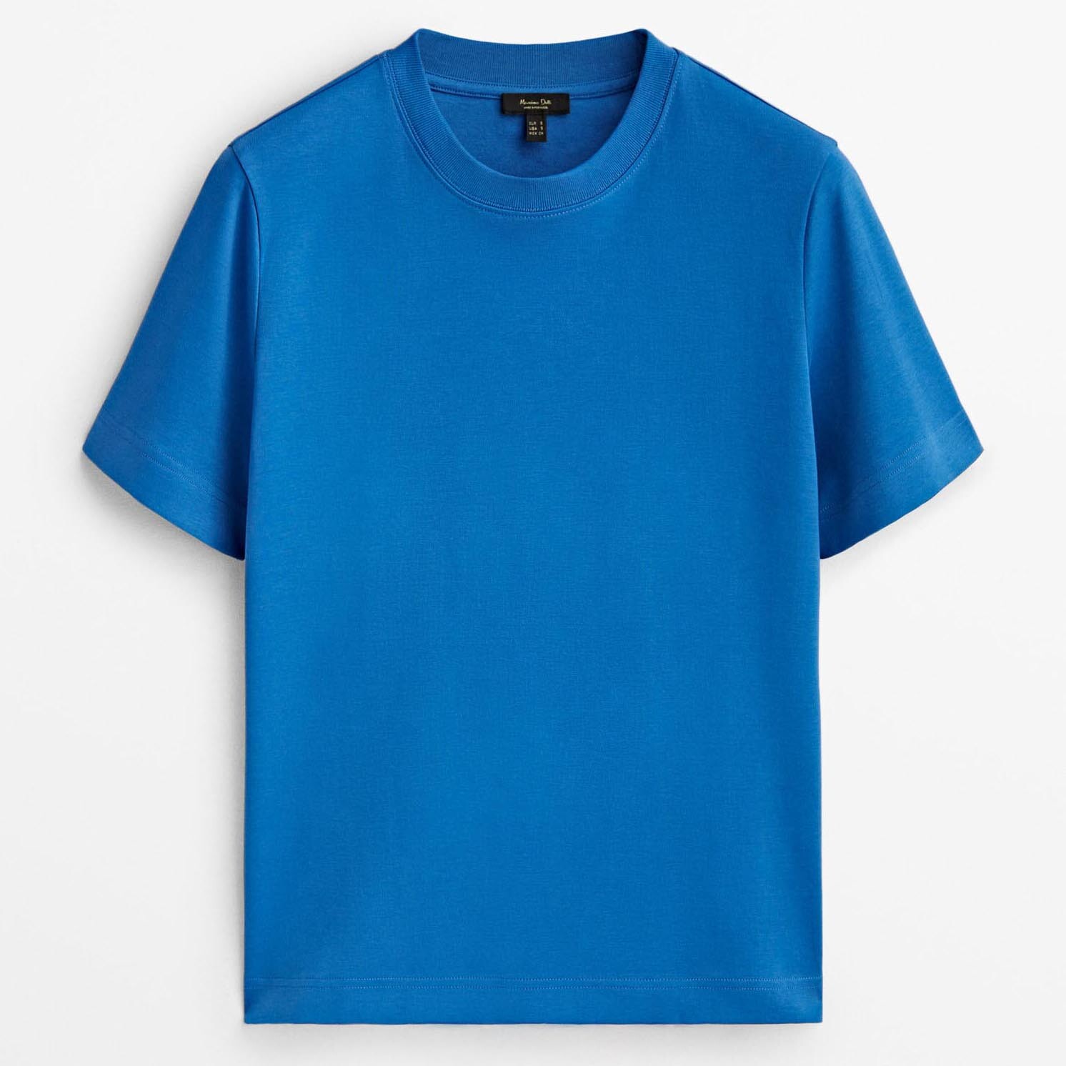 

Футболка Massimo Dutti Short Sleeve Cotton, темно-синий