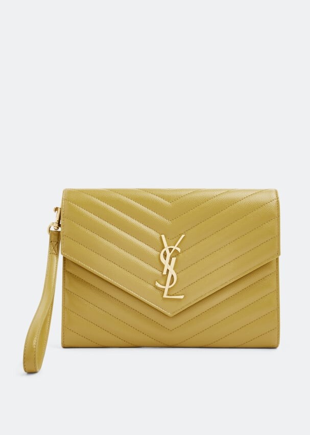 

Сумка SAINT LAURENT Cassandre matelassé flap pouch, желтый