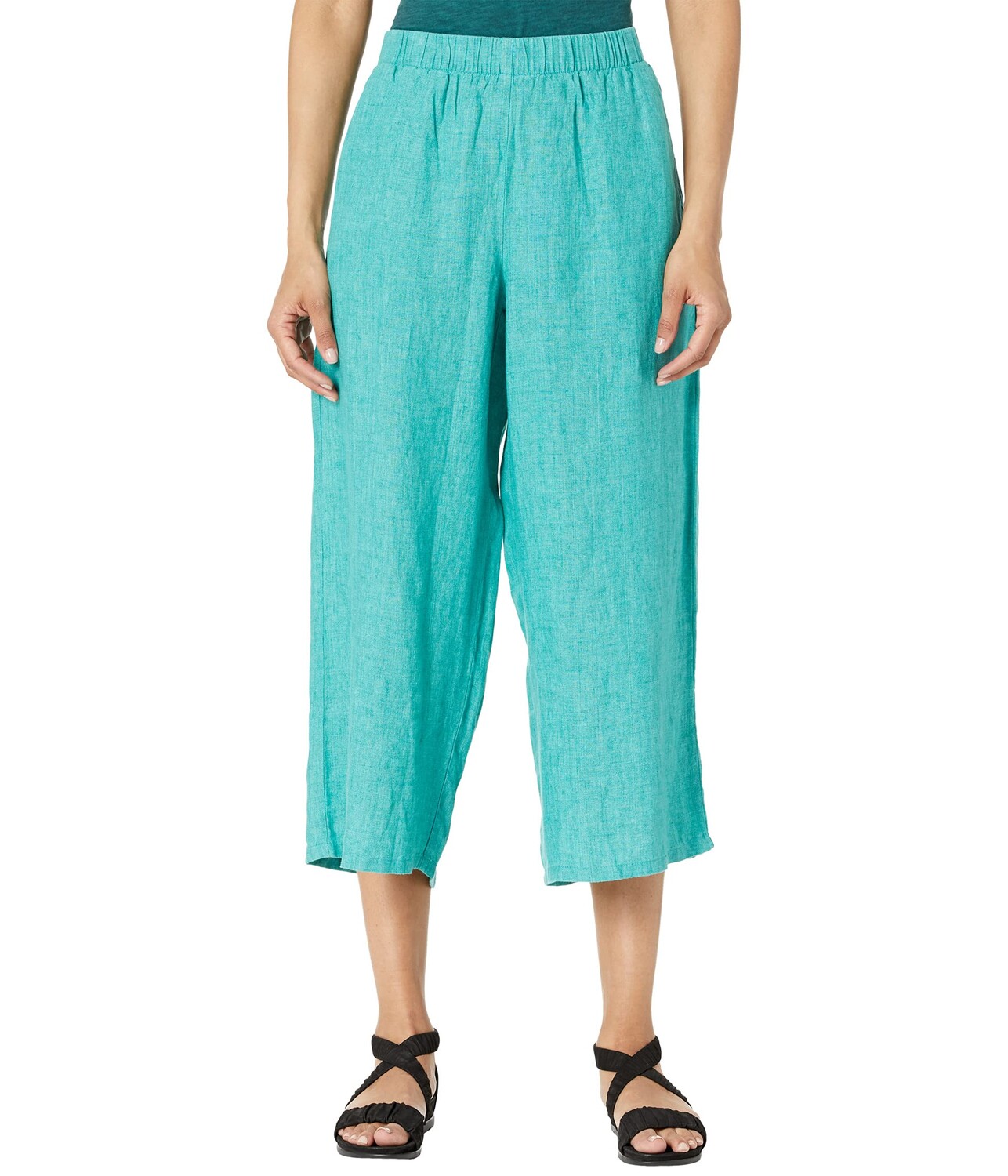 

Брюки Eileen Fisher, Wide Leg Cropped Pants in Washed Organic Linen Delave