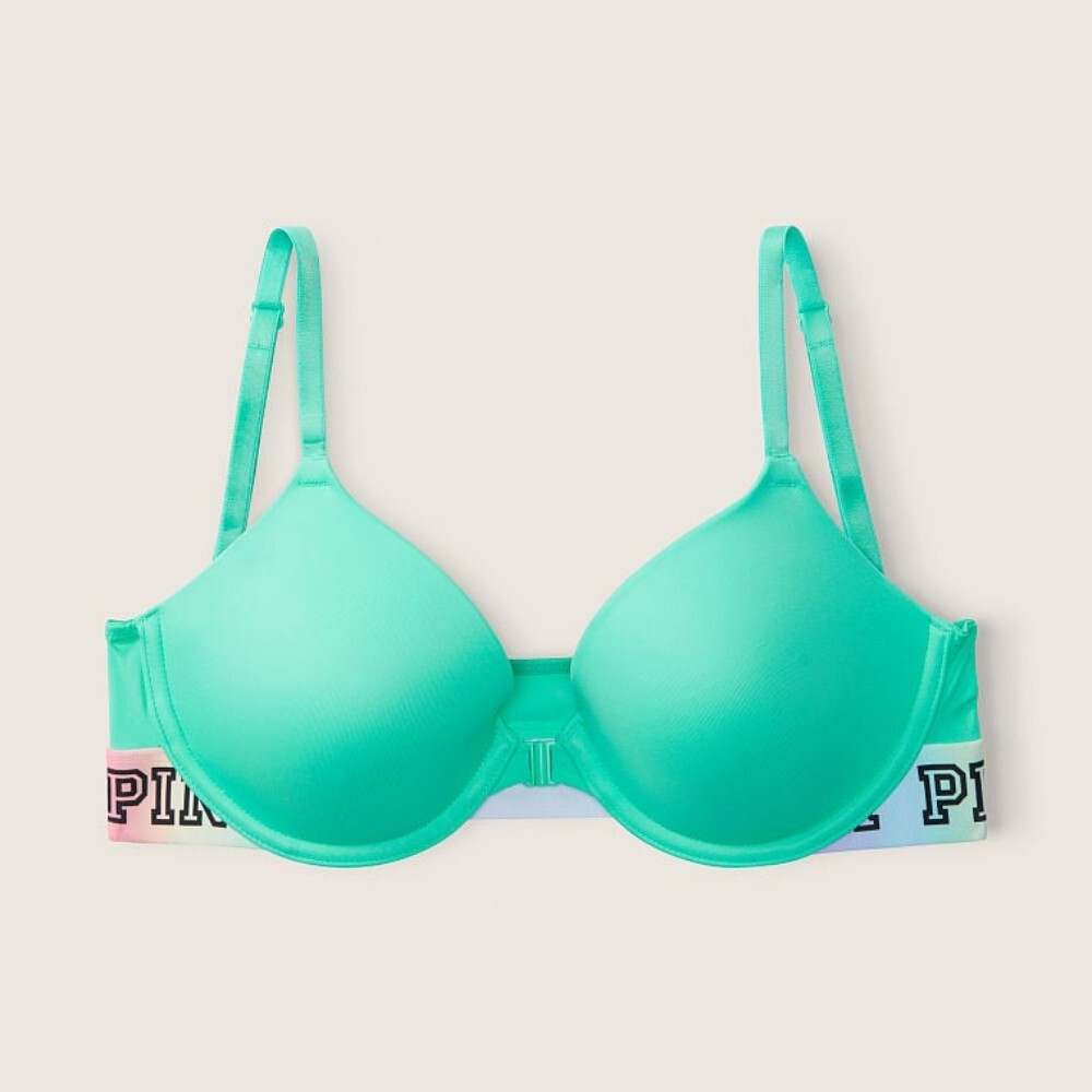

Бюстгальтер на косточках Victoria's Secret Pink Push-up, бирюзовый
