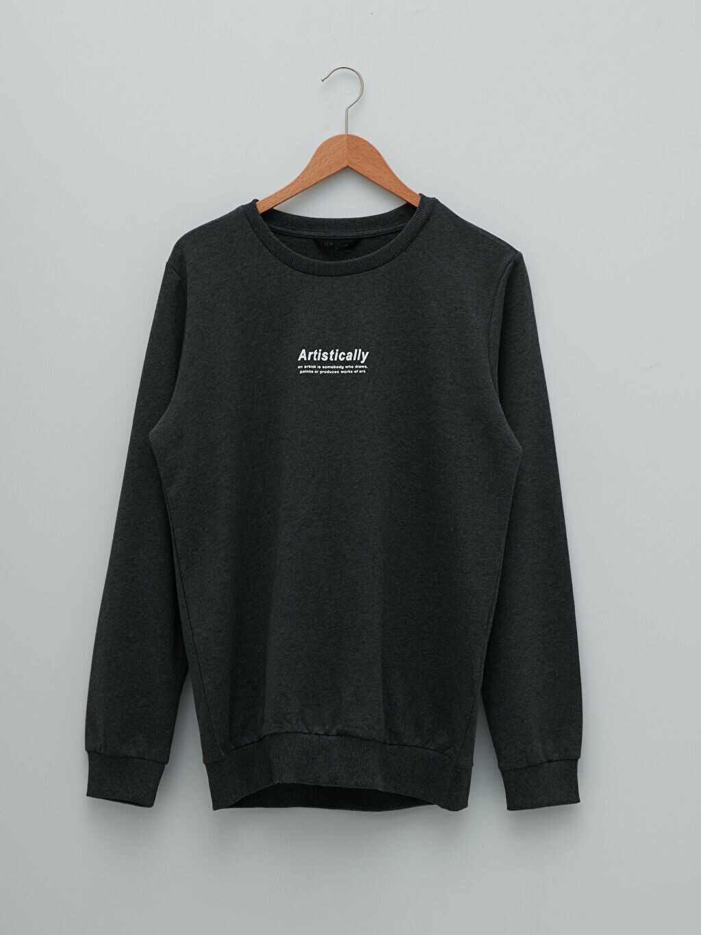 

Мужская толстовка с круглым вырезом и длинными рукавами LCW Casual, Черный