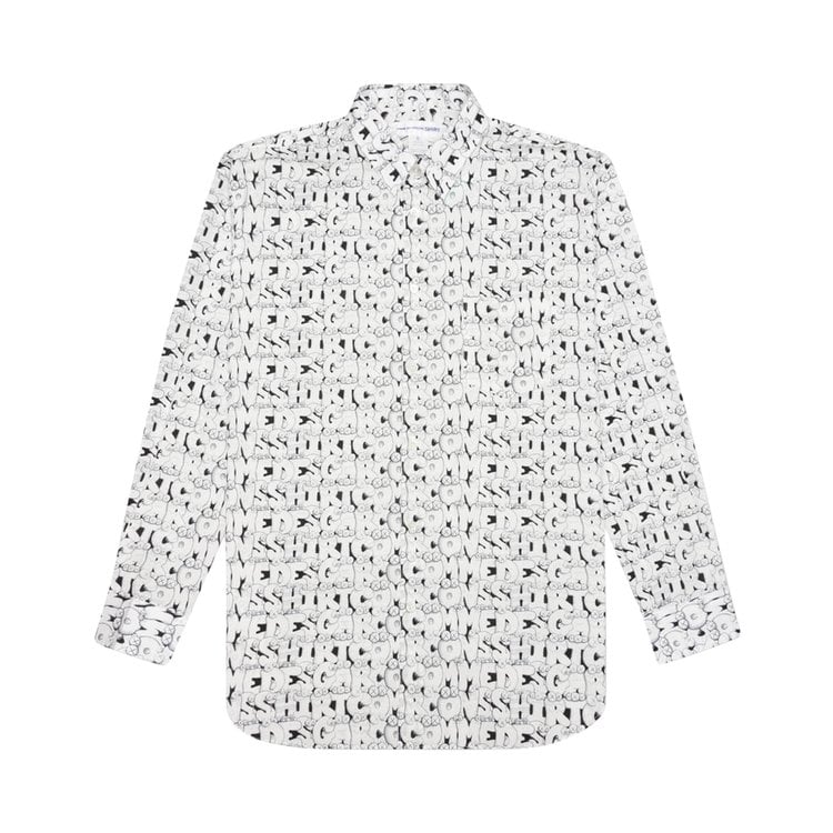 Рубашка Comme des Garçons SHIRT x KAWS Classic Printed Shirt Print E 'White', белый - фото