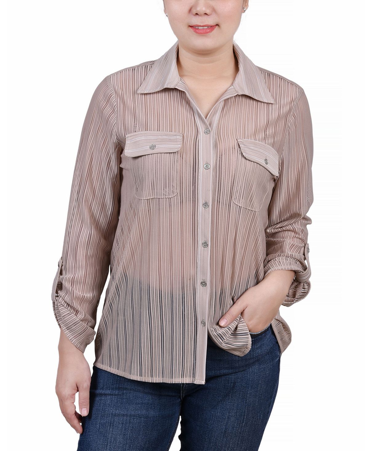 Трикотажный топ petite с длинными рукавами и выгоревшим язычком NY Collection блуза freya collection милителла