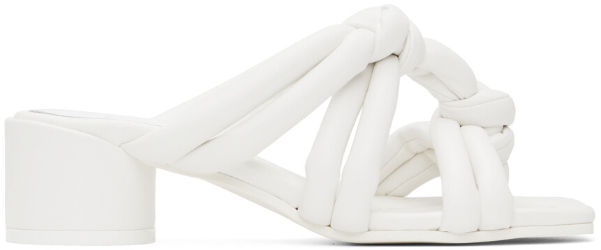 

Белые босоножки на каблуке миньон MM6 Maison Margiela