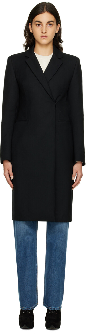 

Черное классическое пальто макси ALAÏA, Черный