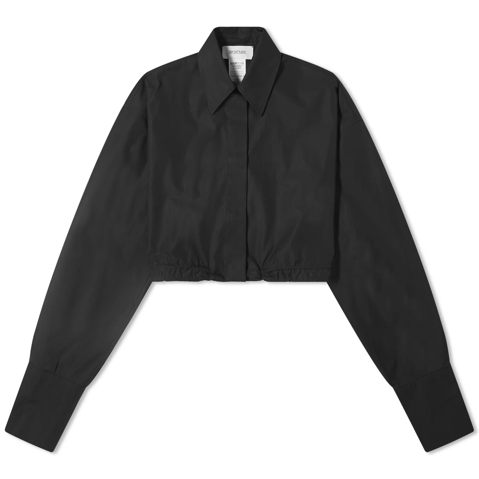 Блуза Sportmax Sarong Cropped, черный блуза zara cropped satin черный