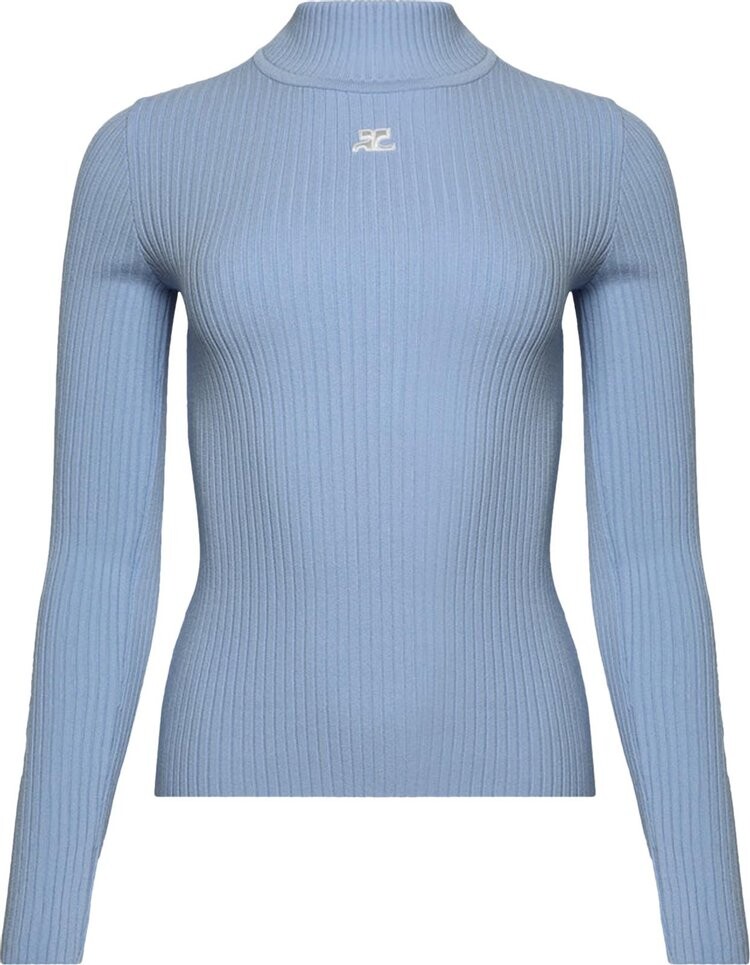 

Свитер Courrèges Mockneck Rib Knit Sweater 'Sky', синий