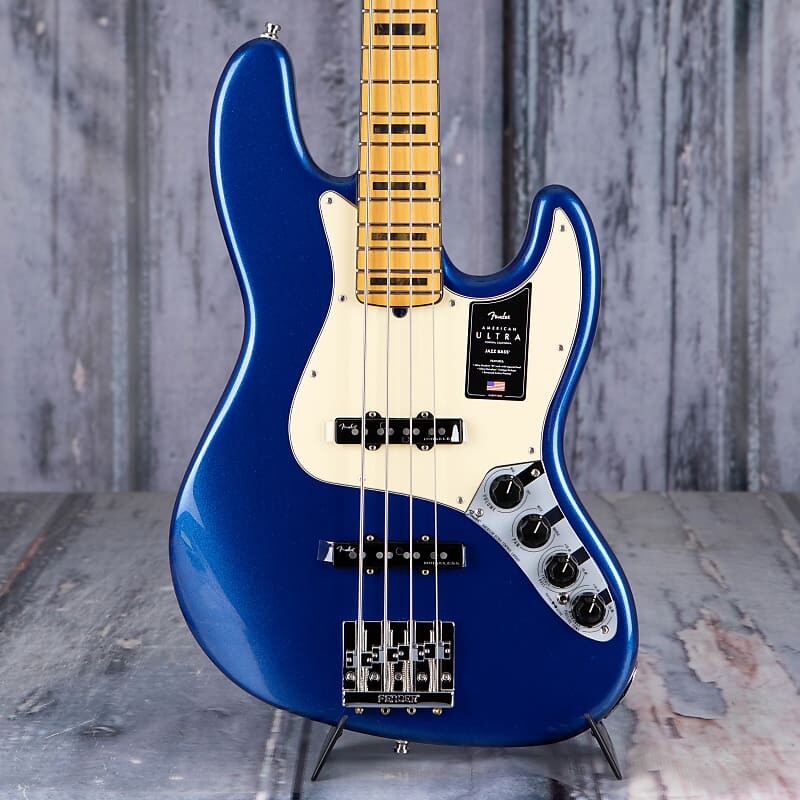 

Бас-гитара Fender American Ultra Jazz, кленовый гриф, синяя кобра Jazz Bass