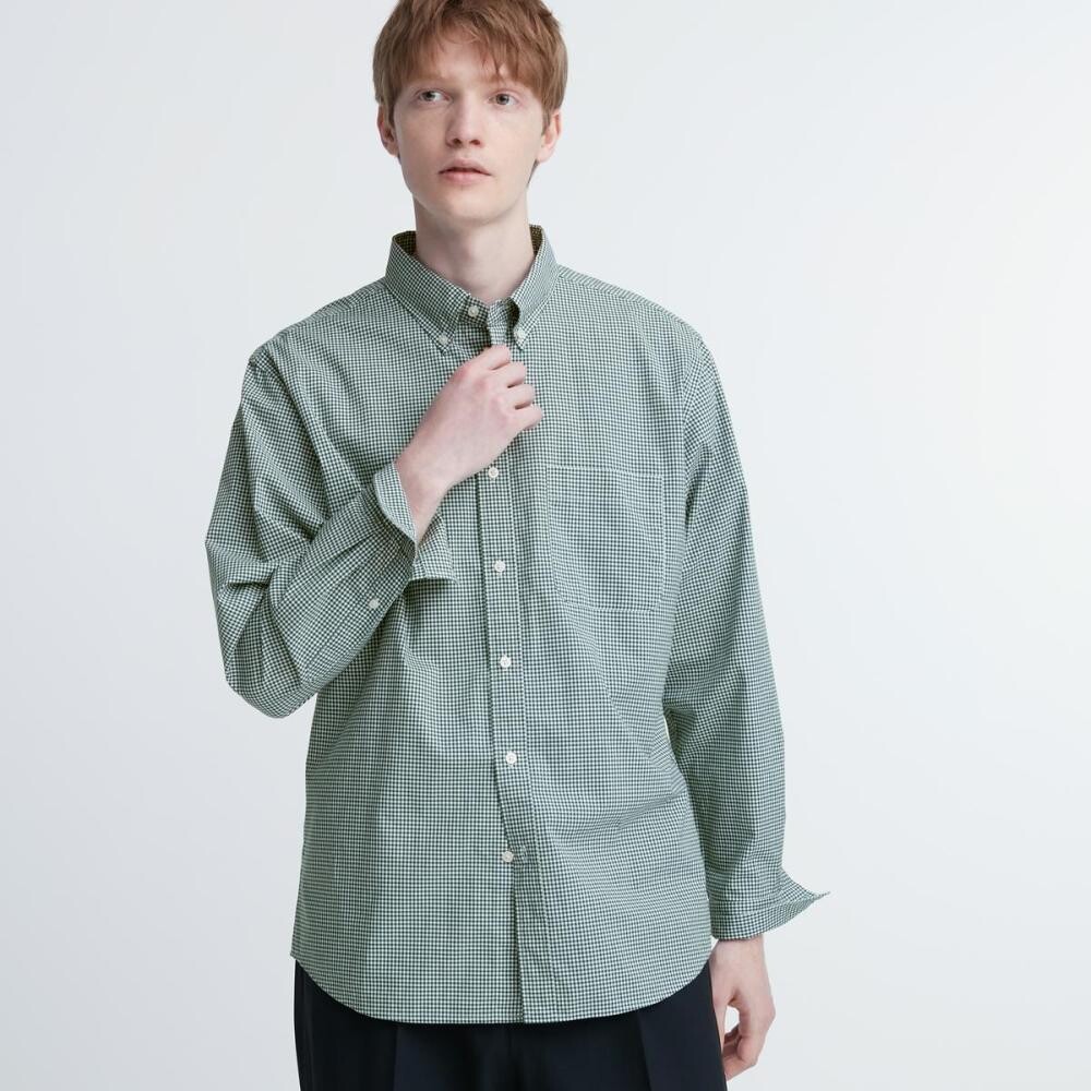 

Рубашка Uniqlo Extra Fine Cotton Broadcloth, темно-зеленый