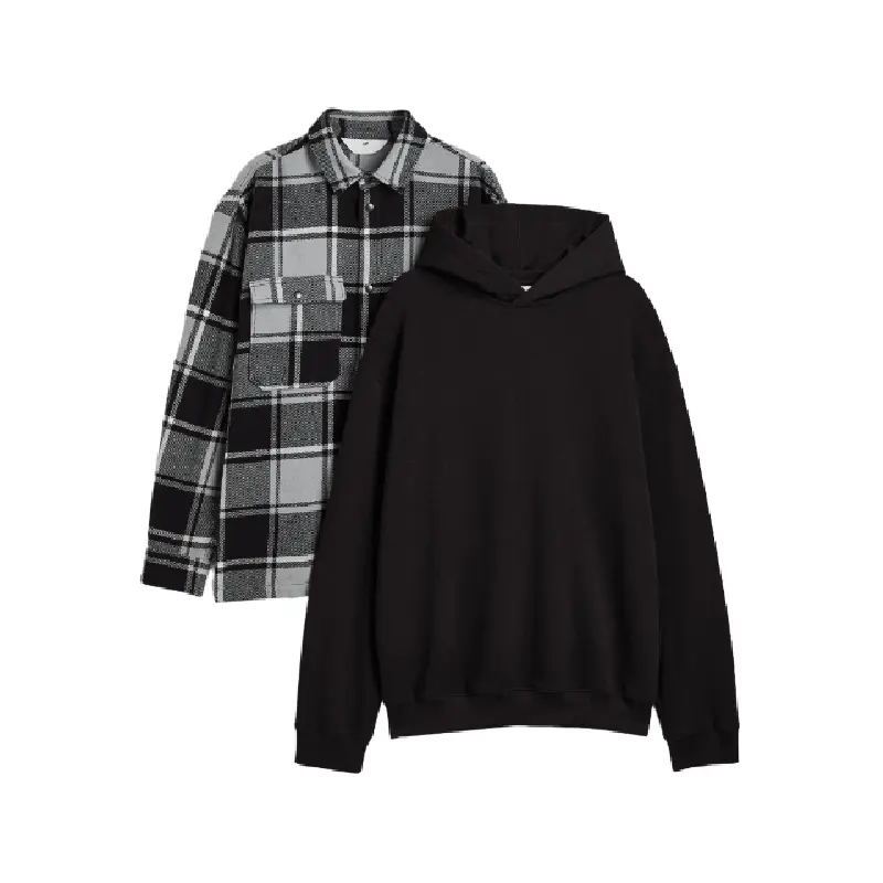 

Комплект H&M 2-piece Cotton Set, 2 предмета, серый/черный