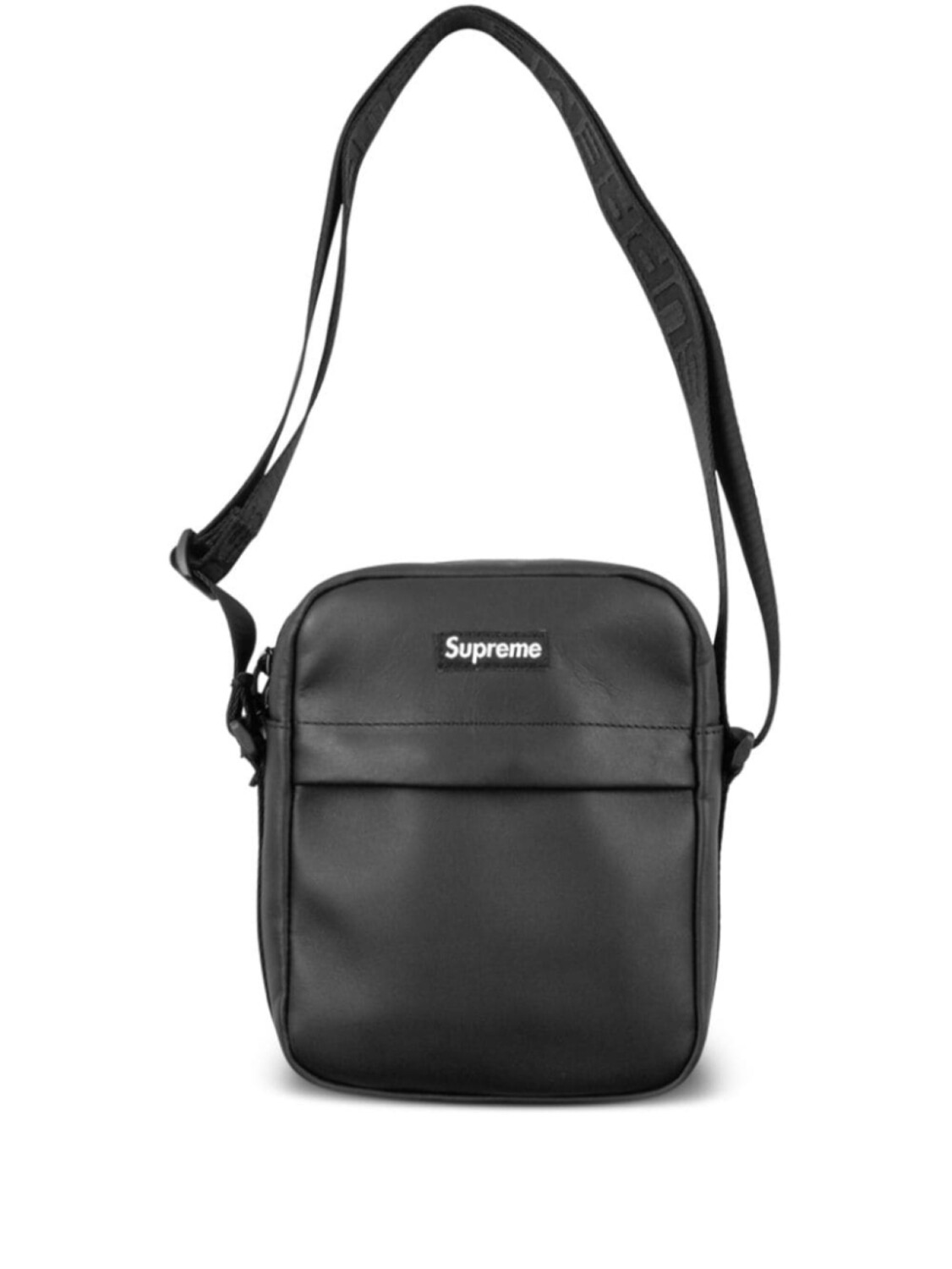 

Supreme кожаная сумка через плечо, черный