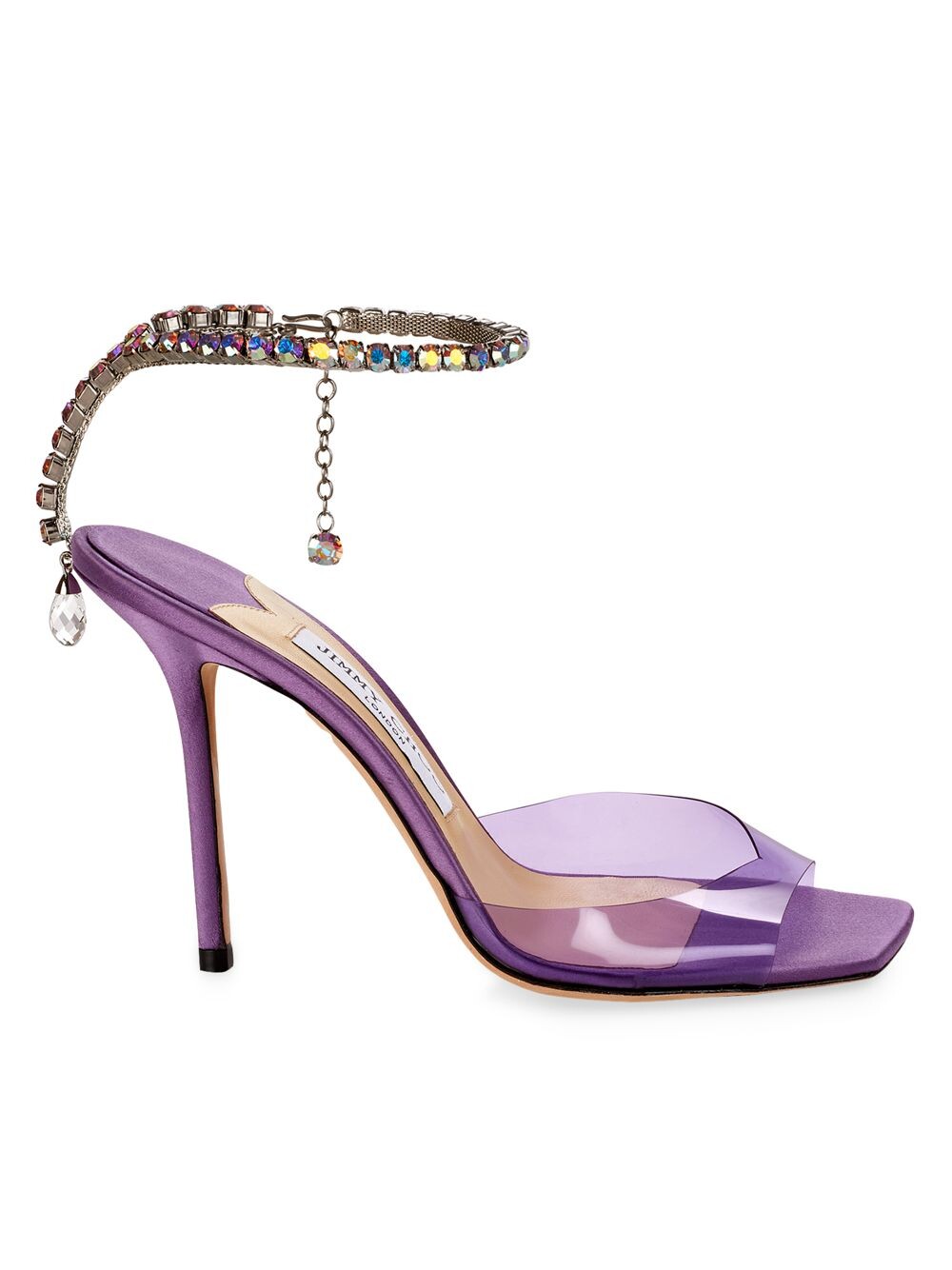

Сандалии из плексигласа Saeda 100MM Jimmy Choo, фиолетовый