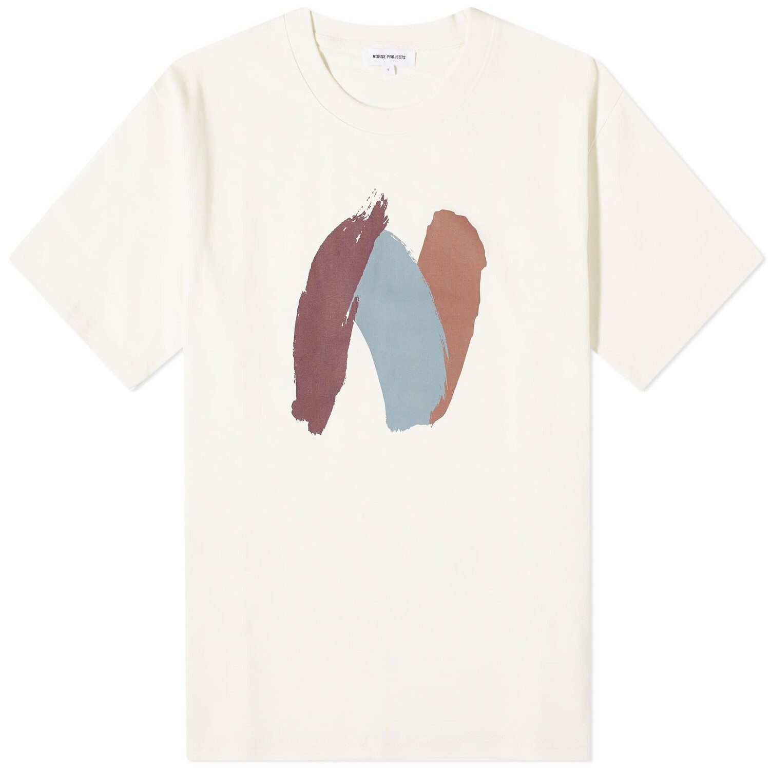 

Футболка Norse Projects Johannes Organic Paint N Logo, экрю