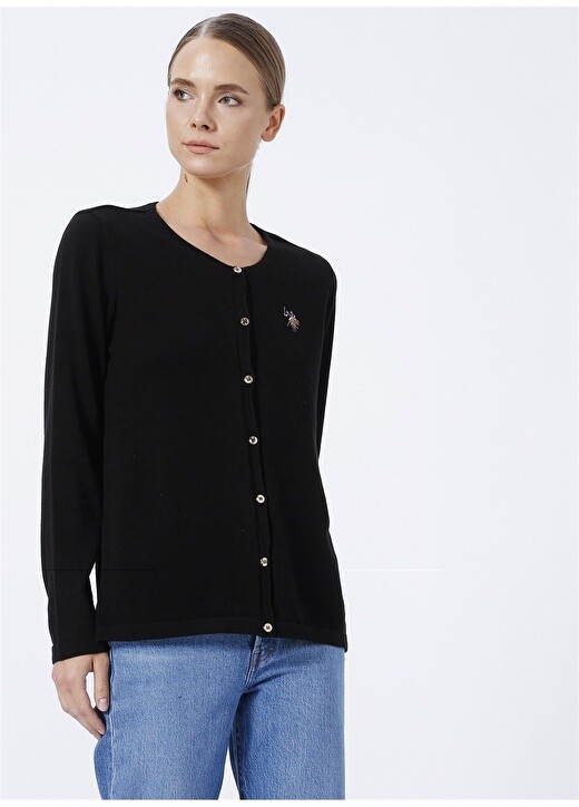 

Черный женский кардиган с круглым вырезом U.S. Polo Assn.