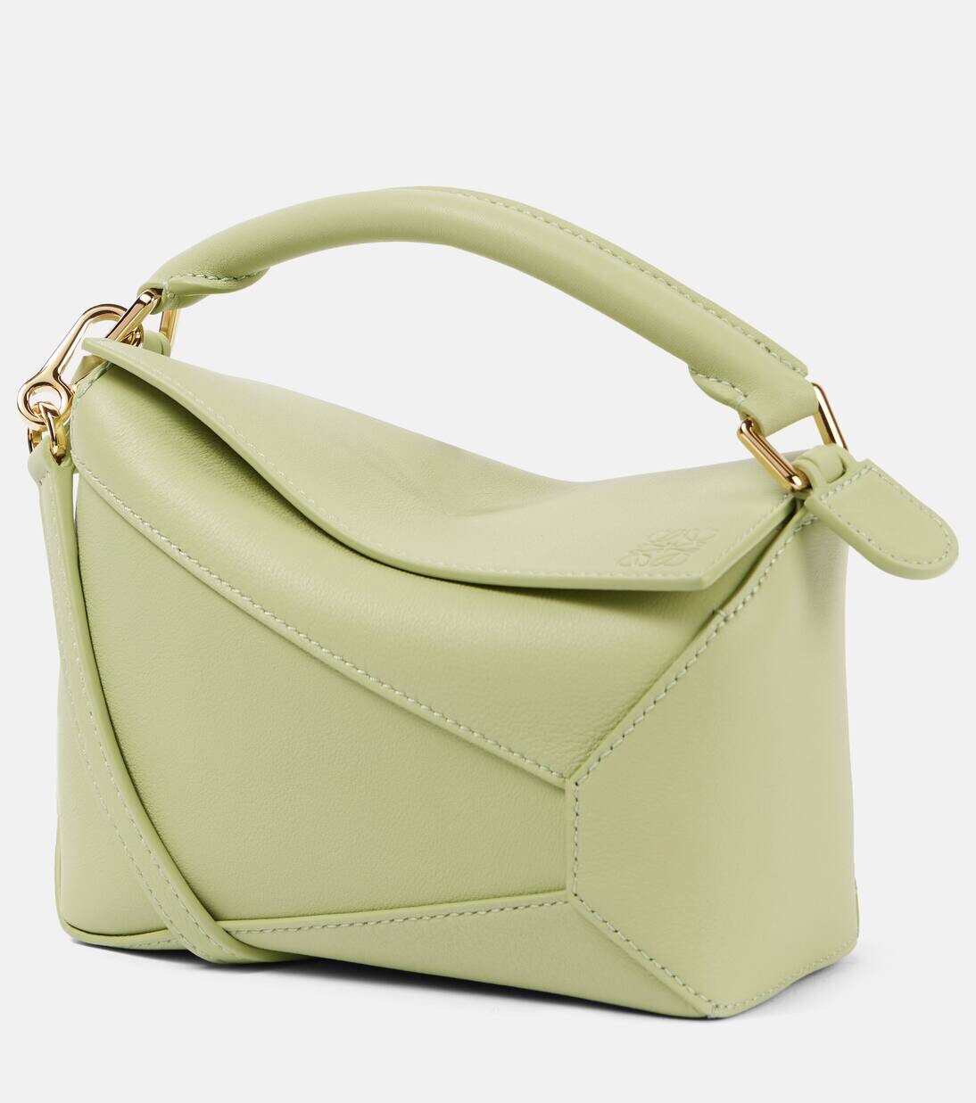 

Сумка через плечо из кожи Puzzle Mini Loewe, цвет light pear