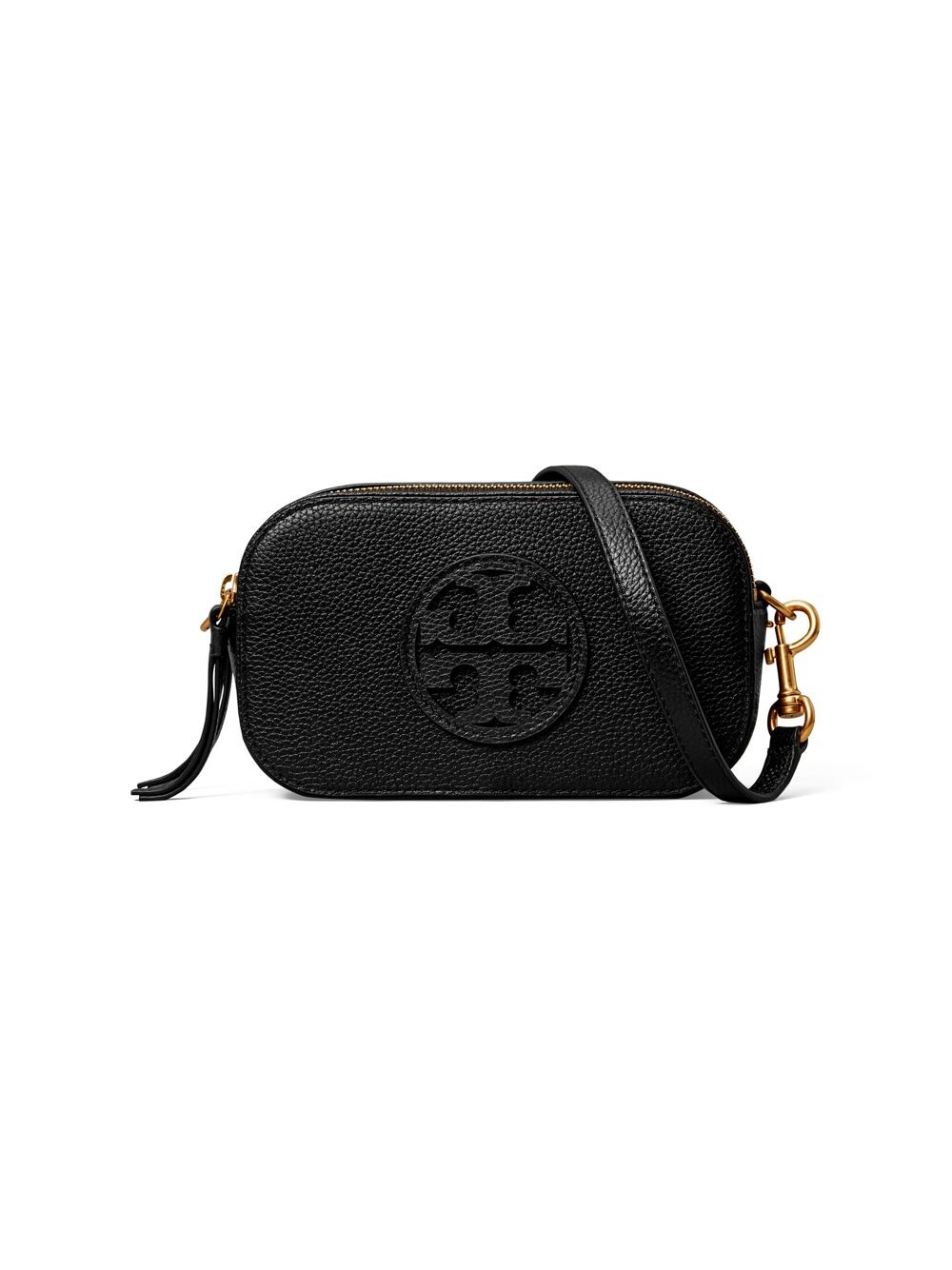 

Миниатюрная кожаная сумка через плечо Miller Tory Burch, черный
