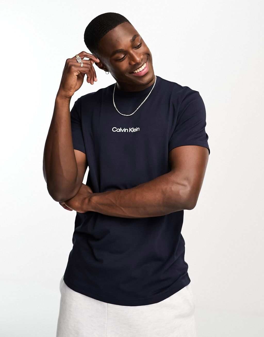 

Темно-синяя футболка для отдыха Calvin Klein, Синий