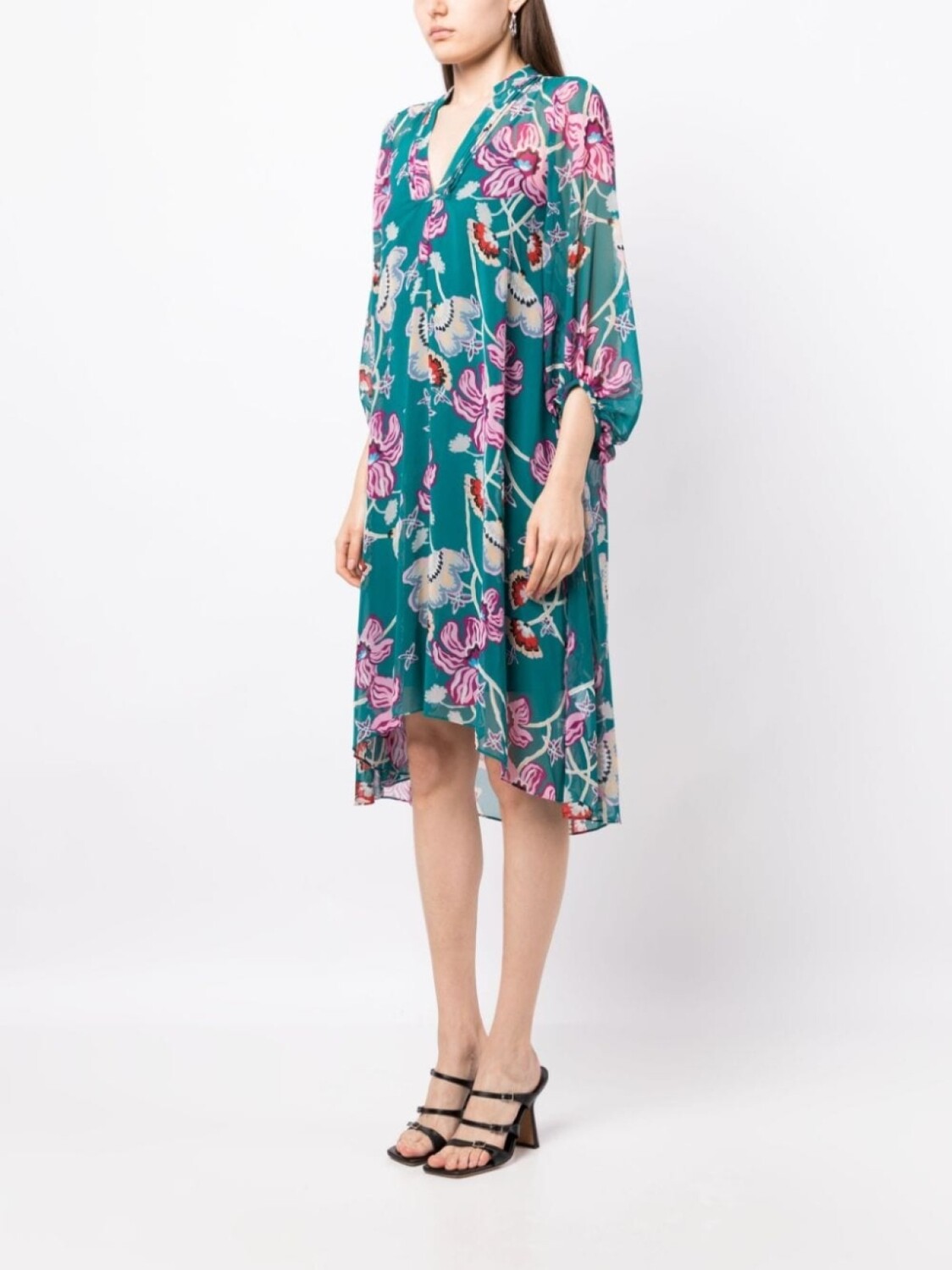

Шифоновое платье Ileana с принтом Ocean Tide DVF Diane von Furstenberg, зеленый