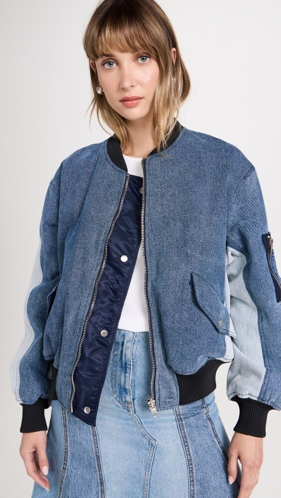 

Куртка 3.1 Phillip Lim Multi-Toned Denim Reversible Bomber, синий