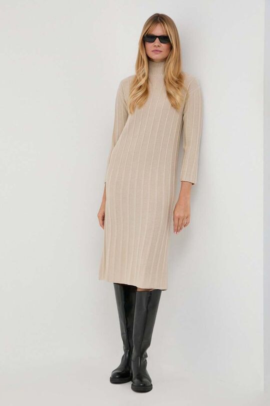 

Шерстяное платье Max Mara Leisure, бежевый