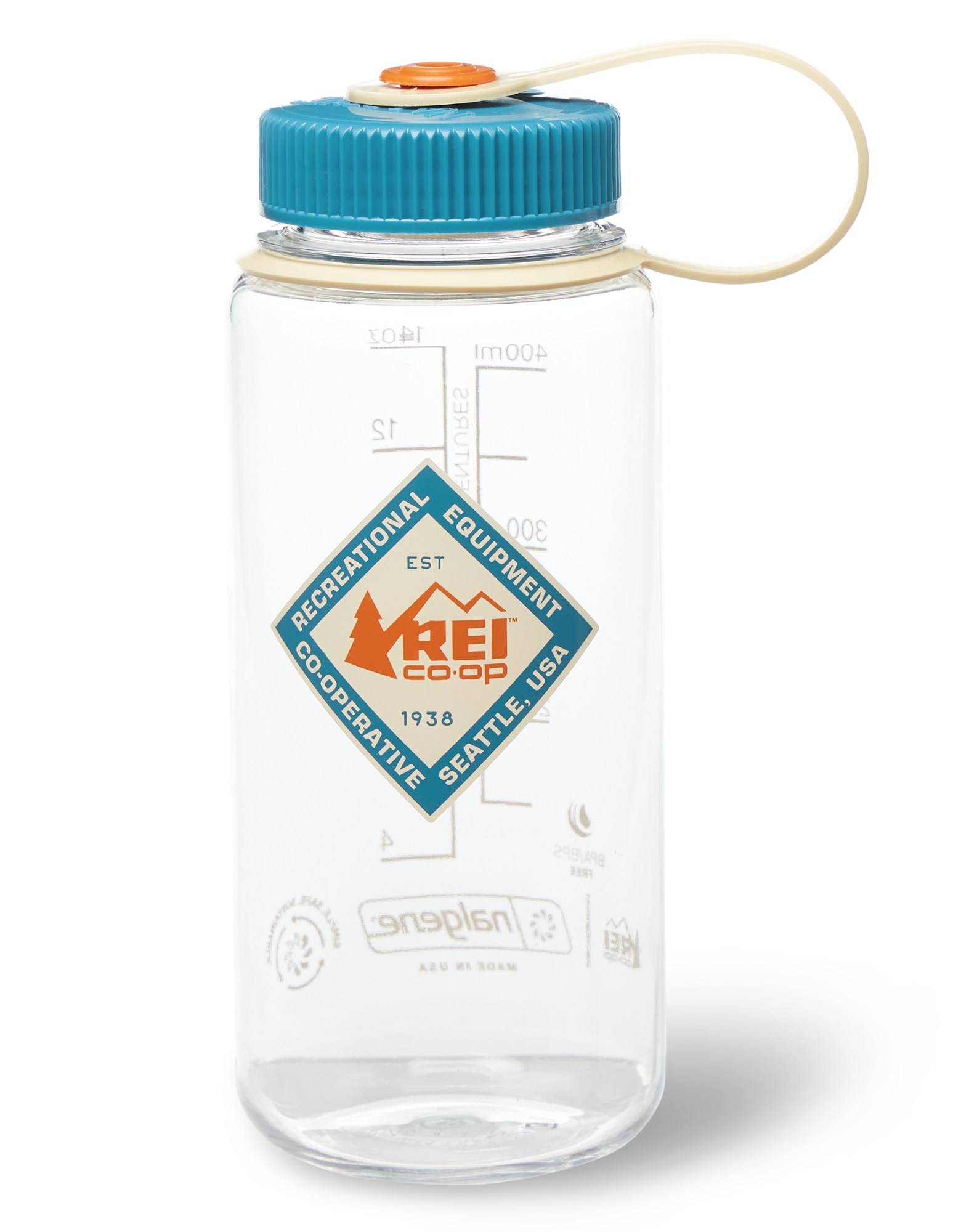Бутылка для воды Nalgene Sustain Graphic с широким горлышком - 16 эт. унция REI Co-op, белый