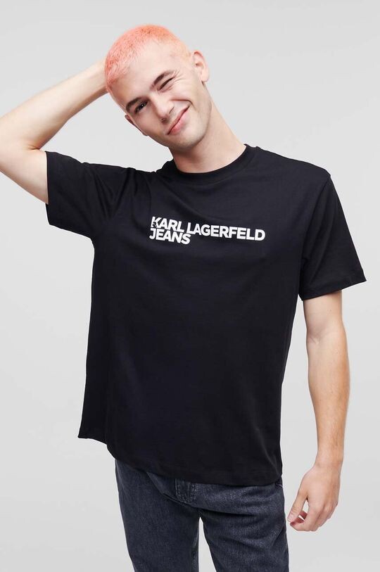 

Хлопковая футболка Karl Lagerfeld Jeans, черный