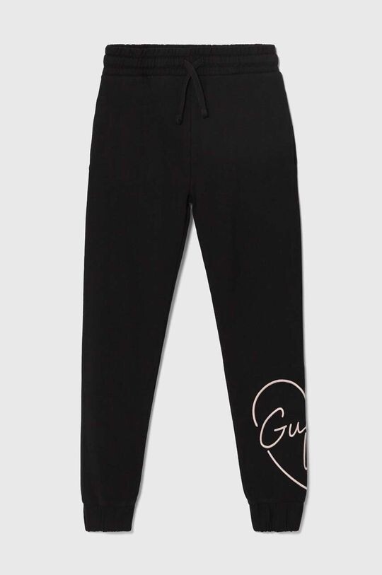 

Детские хлопковые спортивные штаны Guess, черный