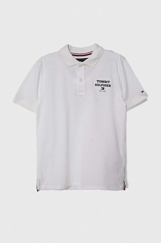 

Рубашка-поло из детской шерсти Tommy Hilfiger, белый