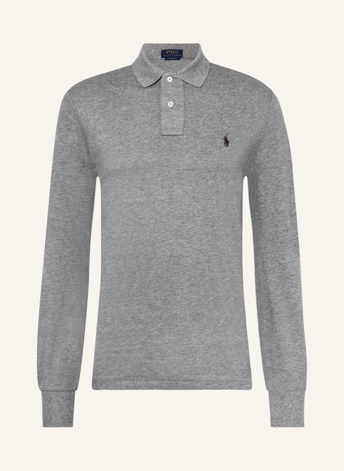 

Рубашка поло POLO RALPH LAUREN Piqué Custom Slim Fit, серый