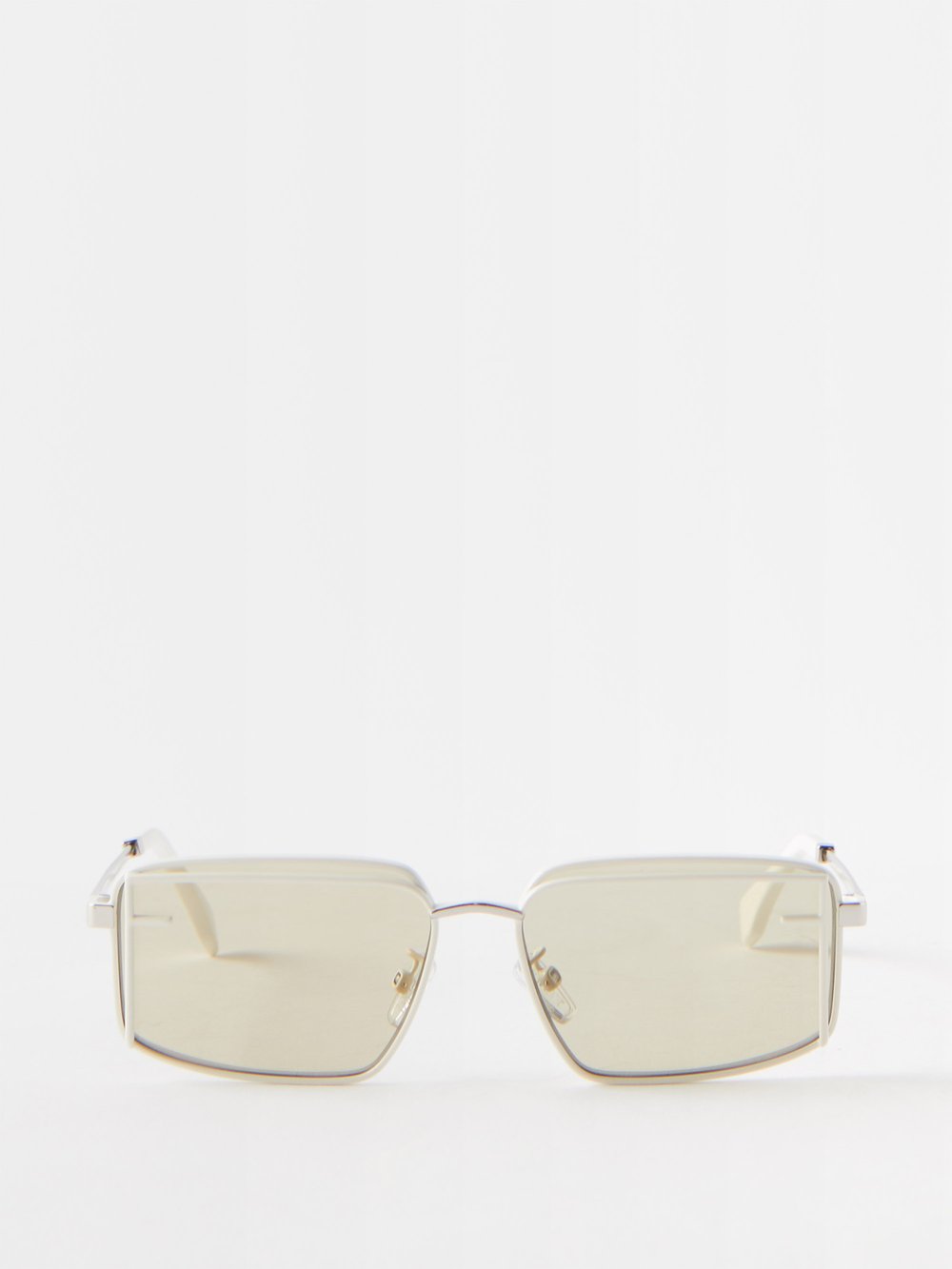 Квадратные металлические солнцезащитные очки fendi first sight Fendi, белый цена и фото