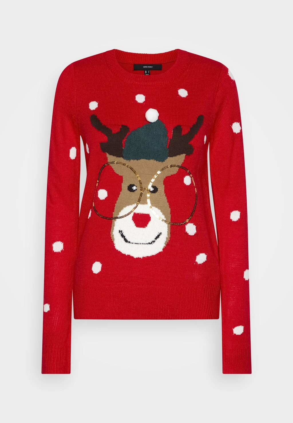 

Джемпер Vero Moda Vmtinsel O-Neck Xmas, китайский красный / белоснежный
