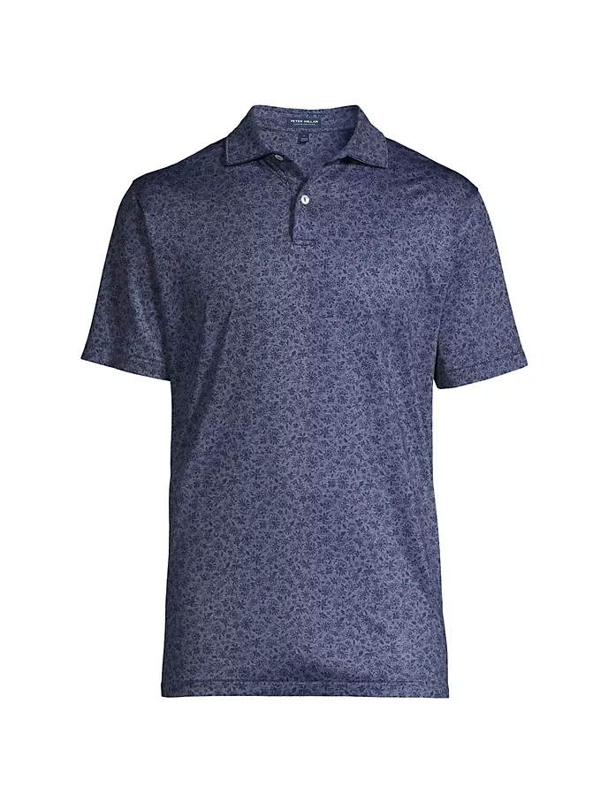 

Рубашка-поло с цветочным принтом Crown Crafted Cayucos Peter Millar, темно-синий