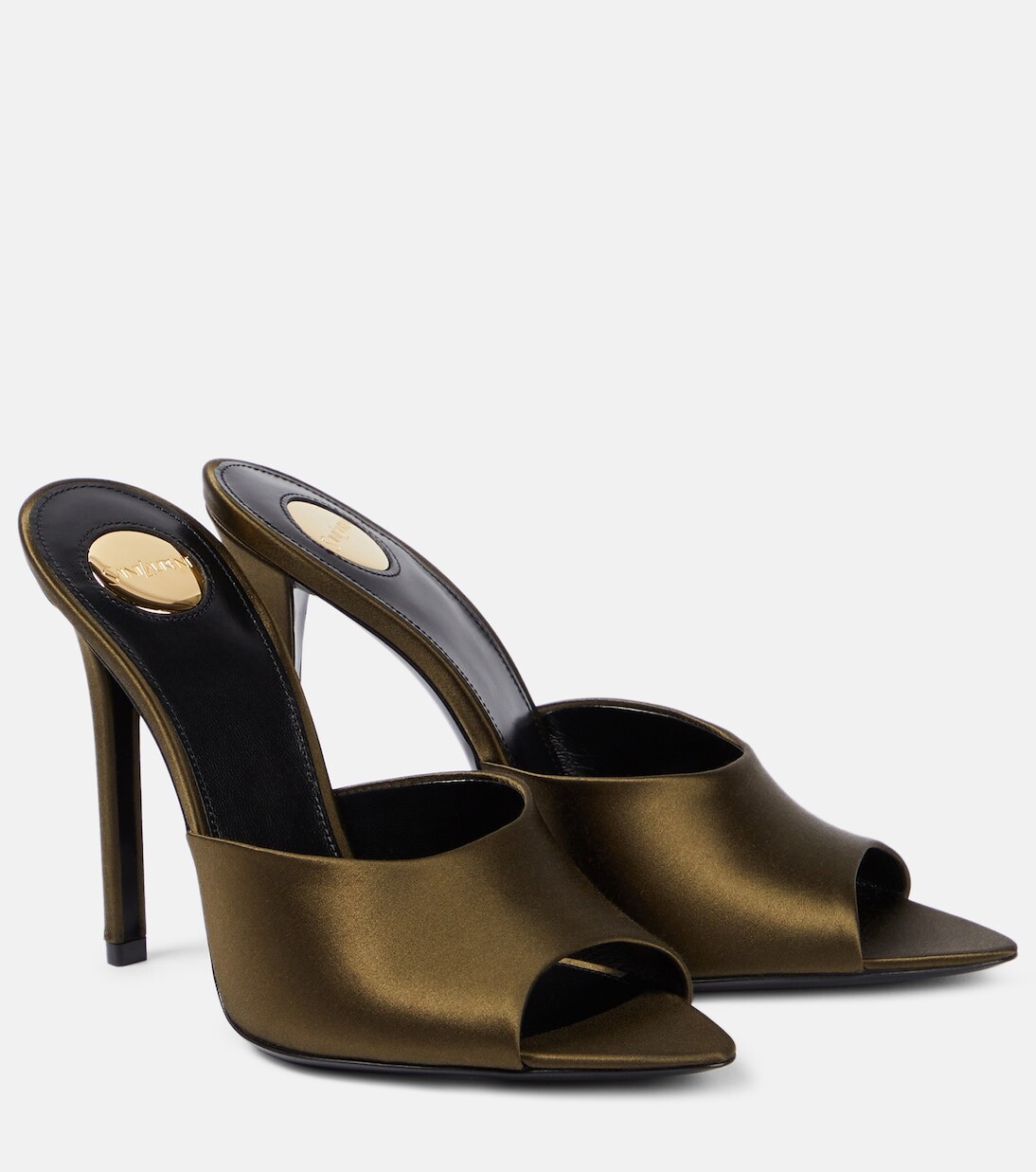 

Туфли-лодочки goldie 110 из креп-сатина Saint Laurent, коричневый