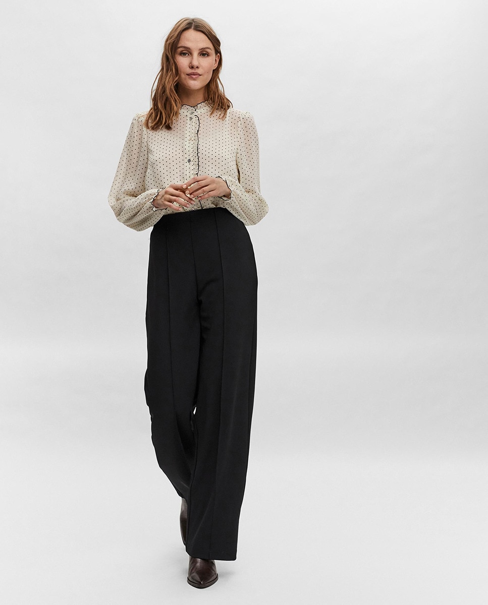 Женские широкие длинные брюки Vero Moda, черный широкие брюки 5 карманов зеленый