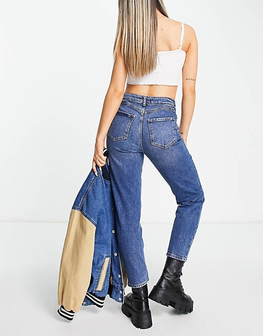 

Винтажные синие джинсы для мам с эффектом увеличения талии New Look