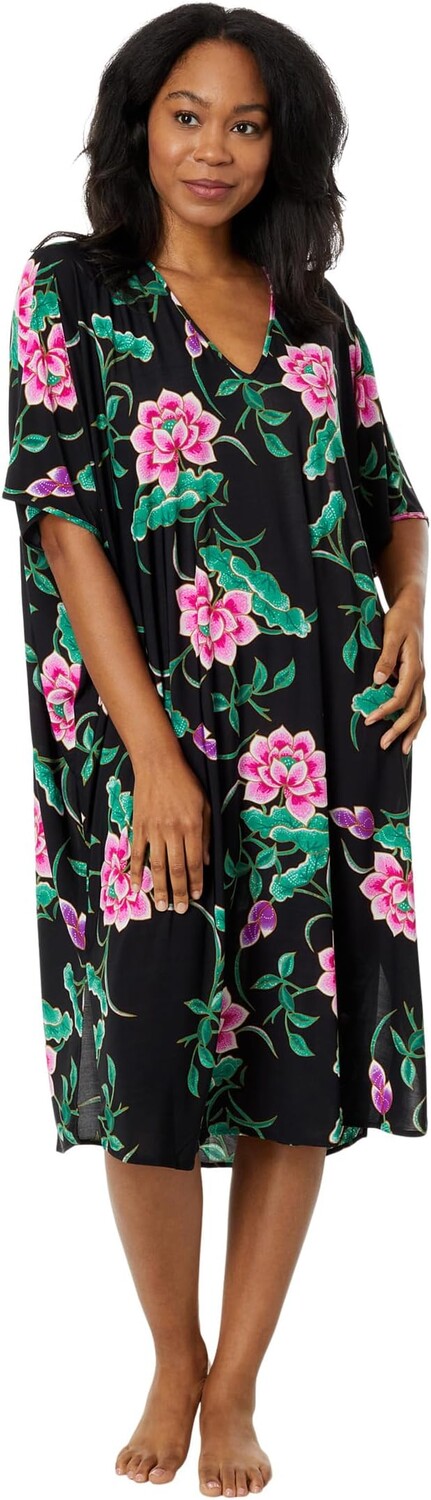 

Облегающий вязаный кафтан Sarasa N by Natori, цвет Black Multi