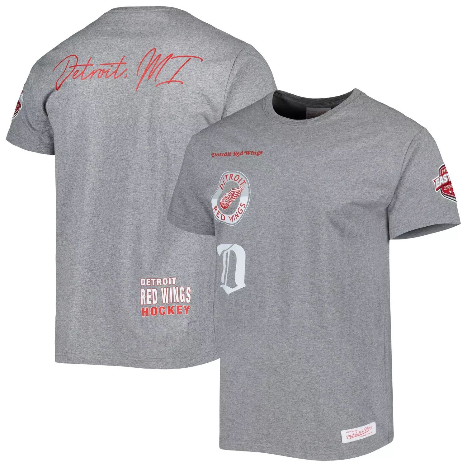 

Мужская футболка Mitchell & Ness Heather Grey Detroit Red Wings City Collection