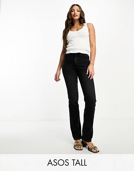 

Черные прямые джинсы в стиле 90-х ASOS DESIGN Tall
