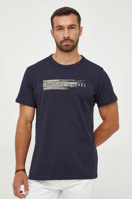 

Футболка из хлопка Guess, темно-синий